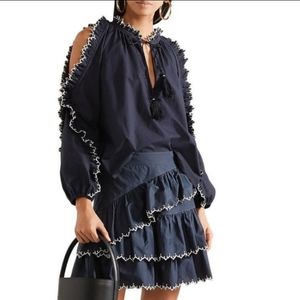 Ulla Johnson ruffle cold shoulder blouse